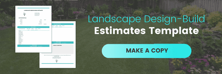 Landscape Design Build Bid Estimates Template, Make a Copy
