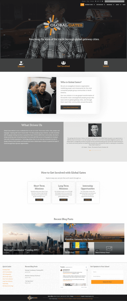 Global Gates website homepage screenshot