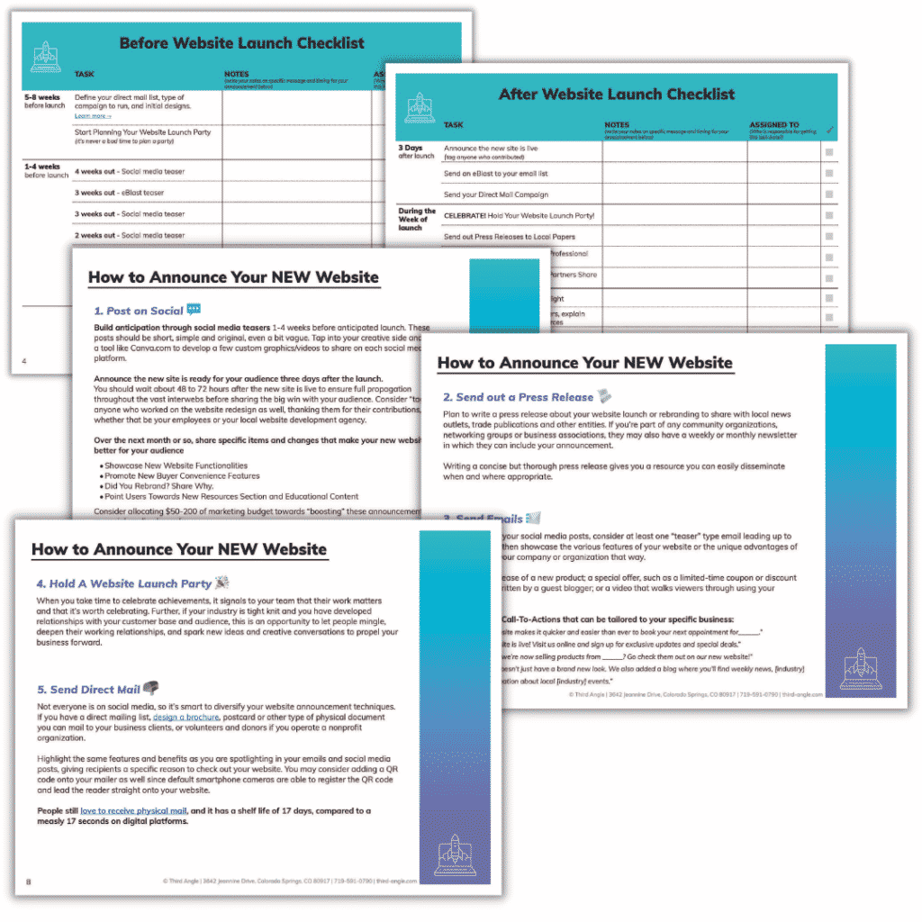 Sample image of launch announcement checklist